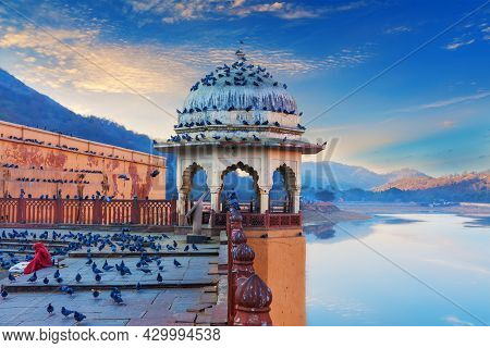 Amber Fort Elements, View On The Maotha Lake Near Jaipur, Rajasthan, India.