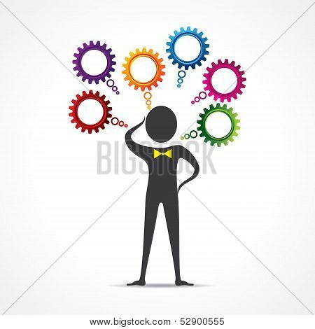 Man gets confused for different things stock vector