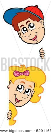 Lauernde Boy und girl