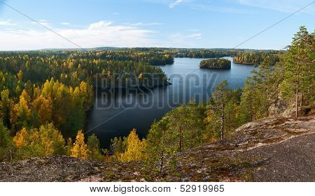 Top View Of The Lake Repovesi