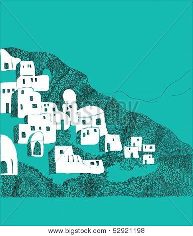Santorini island, Greece illustration