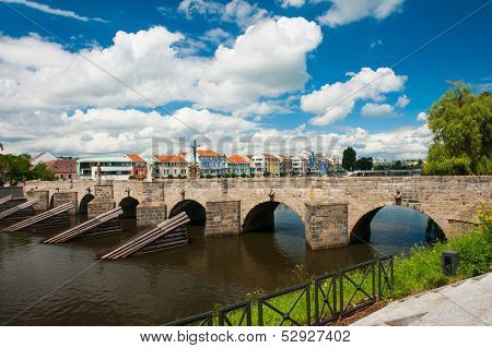 Stone Bridge in Pisek (Deer Bridge), the oldest gothic stone bridge in the Czech republic 