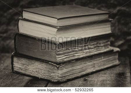 Retro Setting And Effect Of Antique Vintage Books