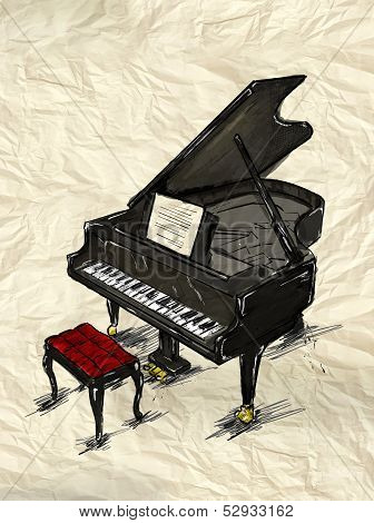 Piano Painting Image - music background