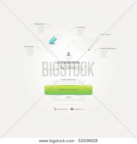 Website design Template elements: Business portfolio virtual card template.