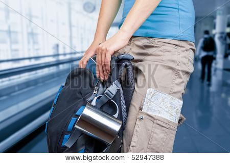 Traveler in the airport