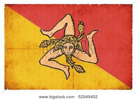 Grunge Flag Of Sicily (italy)