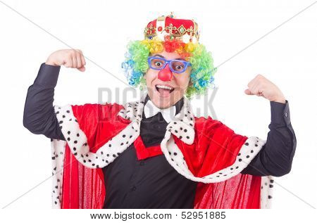 Businessman with crown isolated on white