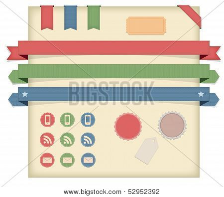 Vector Labels,Tags & Ribbons, Icons