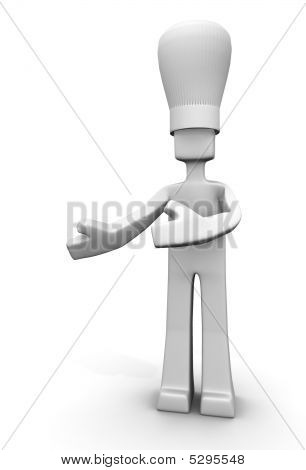 Chef einladende oder Serving Gast