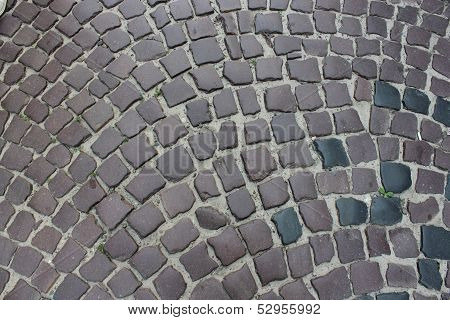 Covering Of Road Made From Stone Blocks
