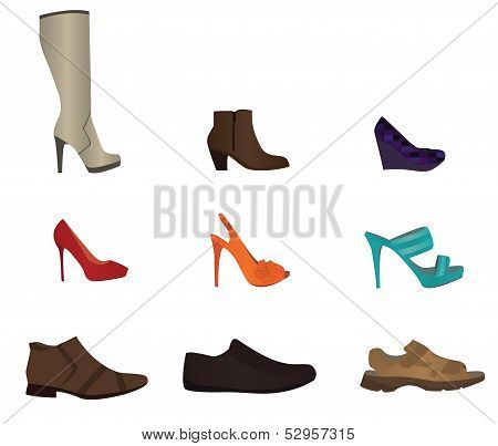 Set Of Male And Female Shoes