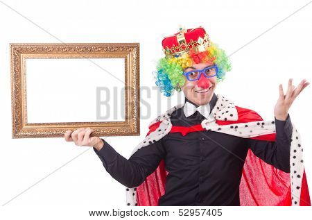 Businessman with crown isolated on white