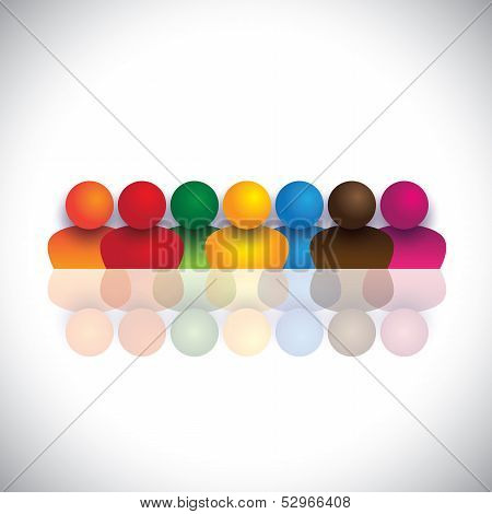 Social Media Community People Concept With Colorful People Icons