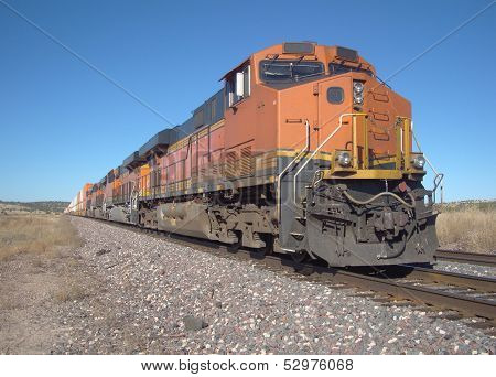 Big orange freight train