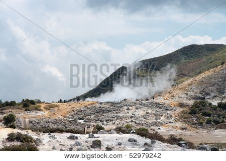 Smoking Volcanic Crater