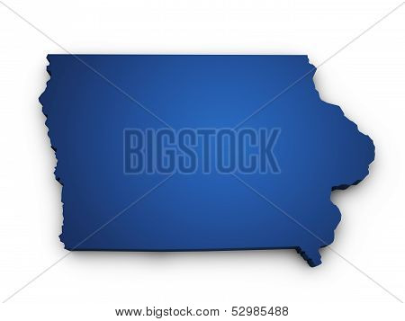 Map Of Iowa 3D Shape