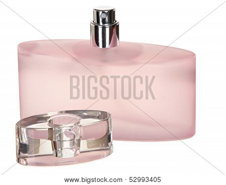 Perfume bottle on the white background