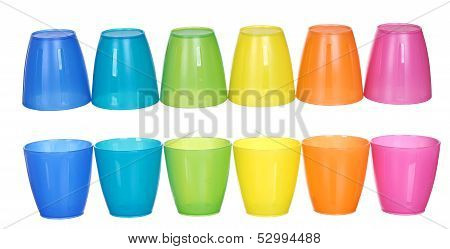 Plastic glass of various color