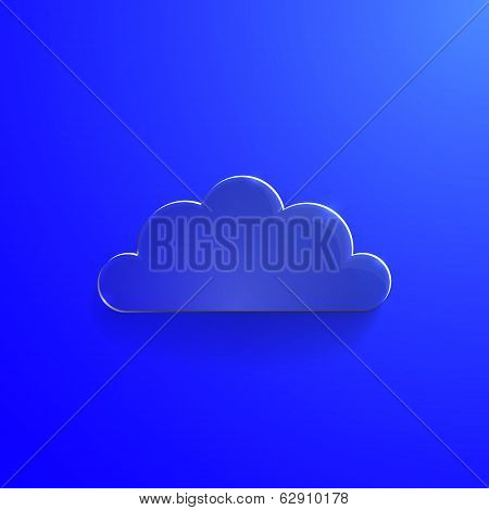 Illustration of eco glossy glass cloud icon vector illustration