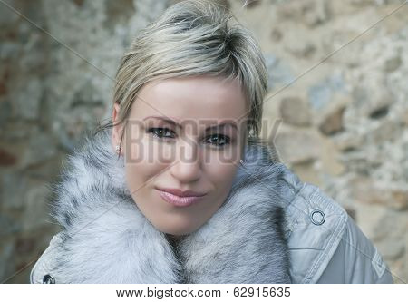 Portrait Of A Blonde Woman Close Up