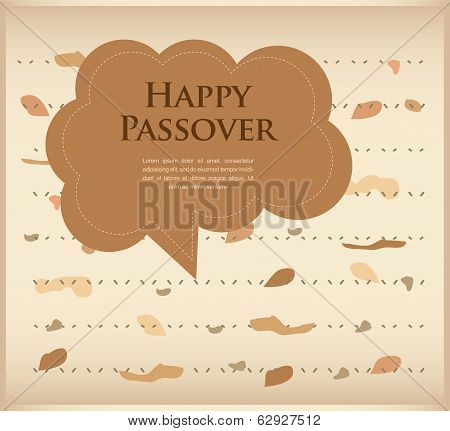 passover invitation. matzoh (jewish bread) with speech bubble