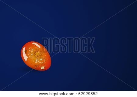 Easter Egg With Red Yellow