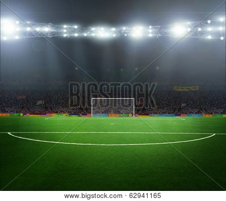 On the stadium. abstract football or soccer backgrounds 