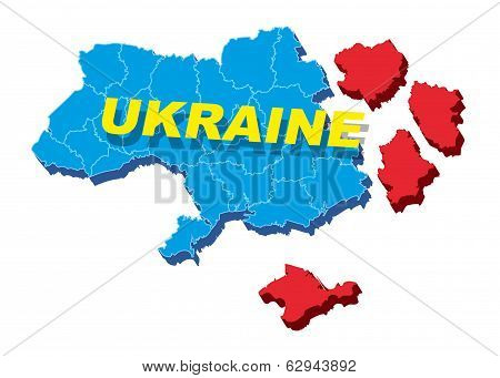 Separate Ukraine, spring events in 2014. Vector Illustration.