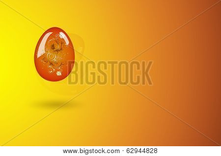 Easter Egg With Red Yellow Background