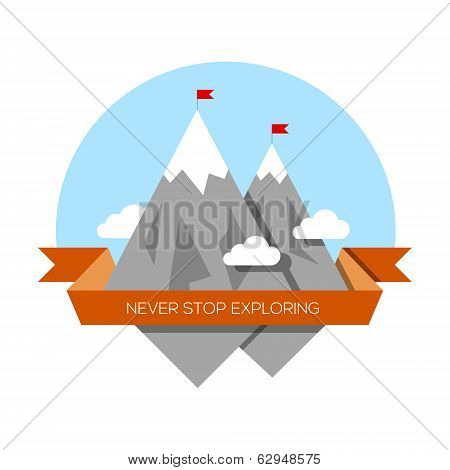Mountain low-poly style illustration