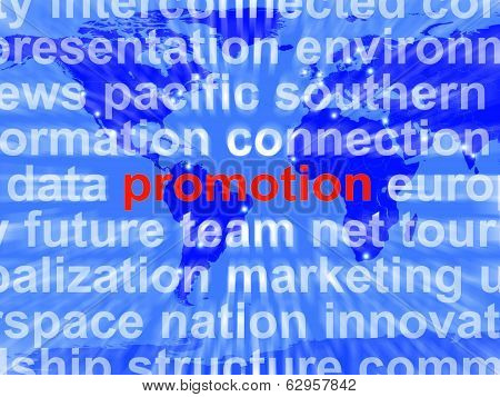 Promotion Word Cloud  Shows Discount Bargain Or Markdown