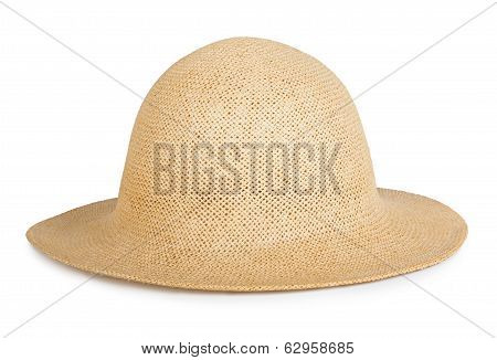 Summer Straw Hat Isolated On White Background