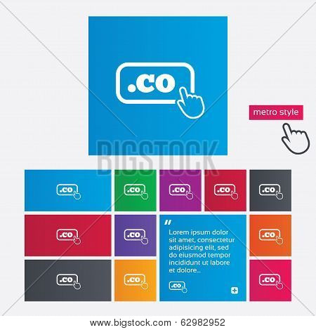 Domain CO sign icon. Top-level internet domain