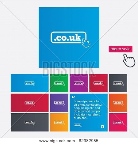 Domain CO.UK sign icon. UK internet subdomain