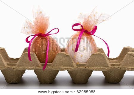 Carton Box With Ornate Easter Eggs