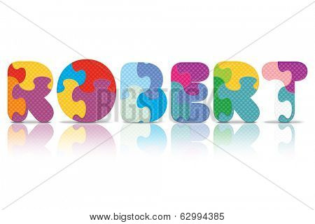 ROBERT written with alphabet puzzle - vector illustration