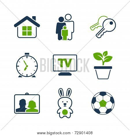 Home simple vector icon set