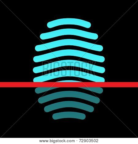 Fingerprint identification system - arch type icon.