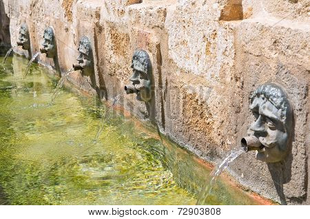 Medieval fountain. Laterza. Puglia. Italy.