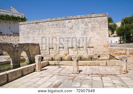 Medieval fountain. Laterza. Puglia. Italy.