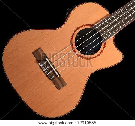 Ukulele Body On Black Background