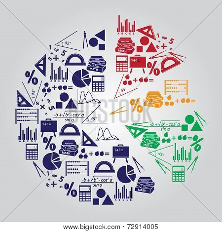 Mathematics Icons Set Like A Graph Eps10