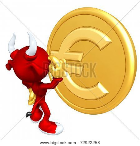 Mini Gold Guy Bull With Gold Coin