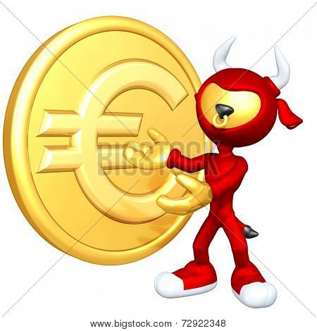 Mini Gold Guy Bull With Gold Coin