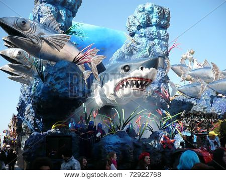Viareggio, Italy - CIRCA FEBRUARY 2011 - Big floats from The Carnival of Viareggio, the biggest carn