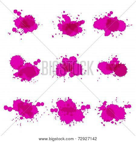 Watercolor hand painted circles set vector spot