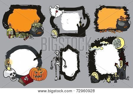 Halloween spooky lebel set.Design template