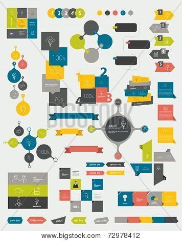 Collections of info graphics flat design diagrams.