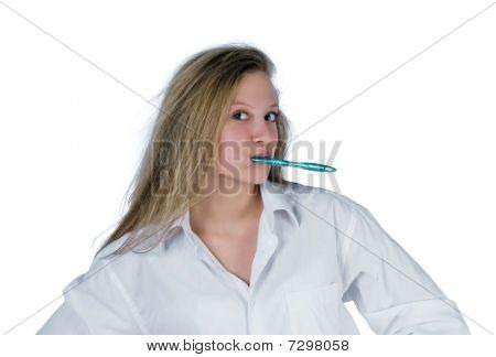 Woman Brushing Teeth